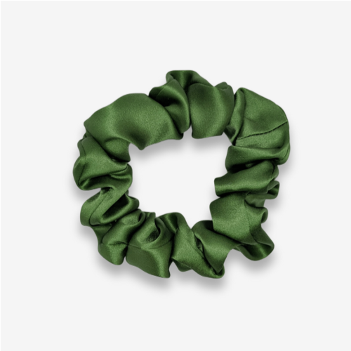 100% natūralaus šilko plaukų gumelė, žalia