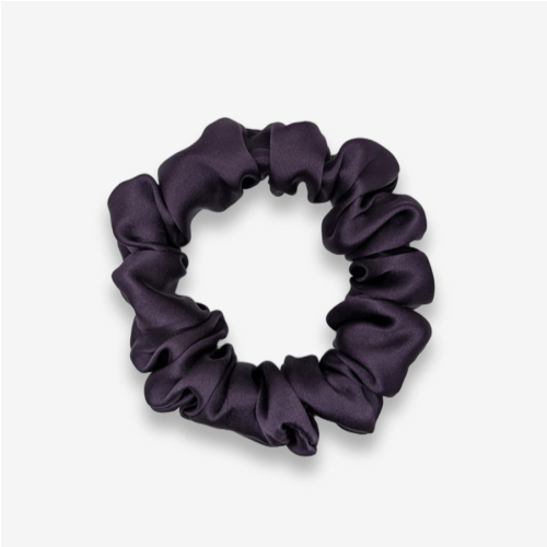 100% natūralaus šilko plaukų gumelė, tamsiai violetinė