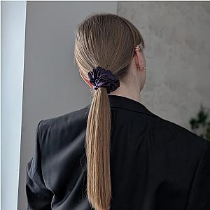 100% natūralaus šilko plaukų gumelė, tamsiai violetinė
