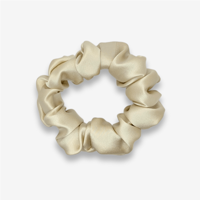 100% natūralaus šilko plaukų gumelė, šampaninė