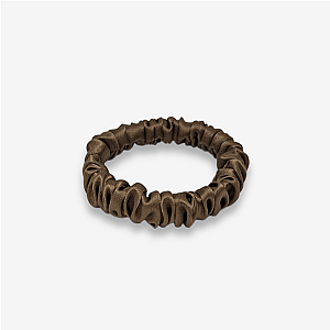 100% natūralaus šilko plaukų gumelė, sodri ruda