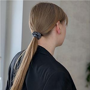 100% natūralaus šilko plaukų gumelė, grafitas