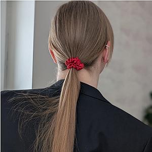 100% natūralaus šilko plaukų gumelė, raudona