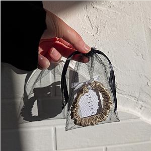 100% natūralaus šilko plaukų gumelė, šampaninė