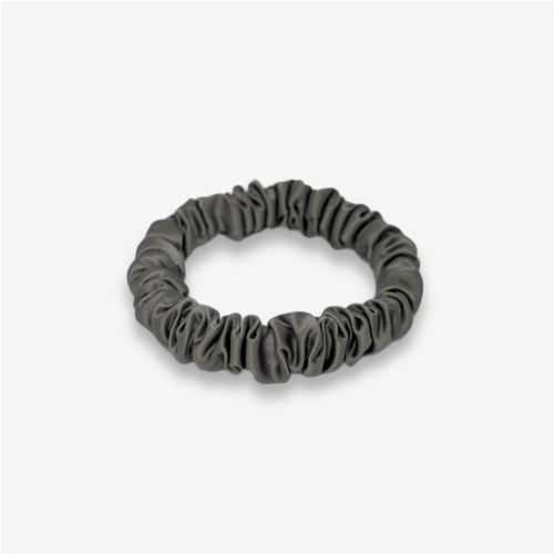 100% natūralaus šilko plaukų gumelė, plieno pilka