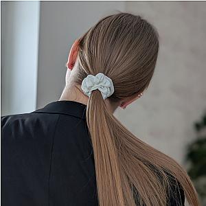 100% natūralaus šilko plaukų gumelė, pieno balta