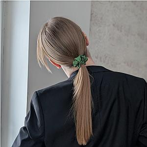 100% natūralaus šilko plaukų gumelė, žalia