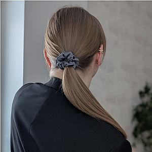 100% natūralaus šilko plaukų gumelė, grafitas