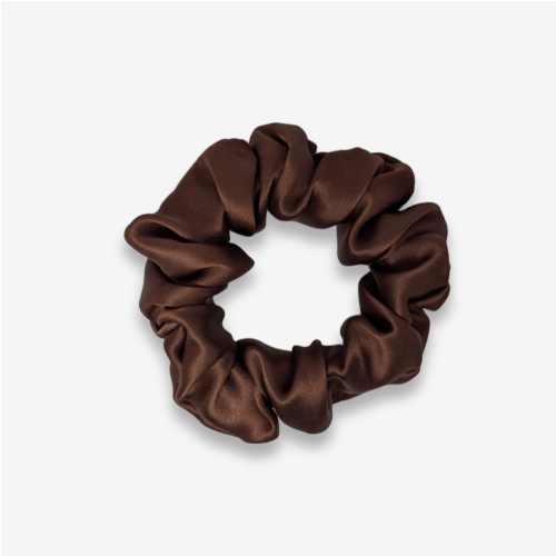 100% natūralaus šilko plaukų gumelė, ruda